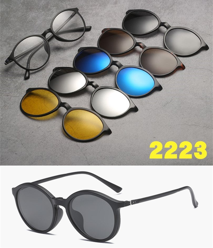 5 in 1 sunglasses men magnetic sunglasses clip on glasses magnetic lens sunglasses