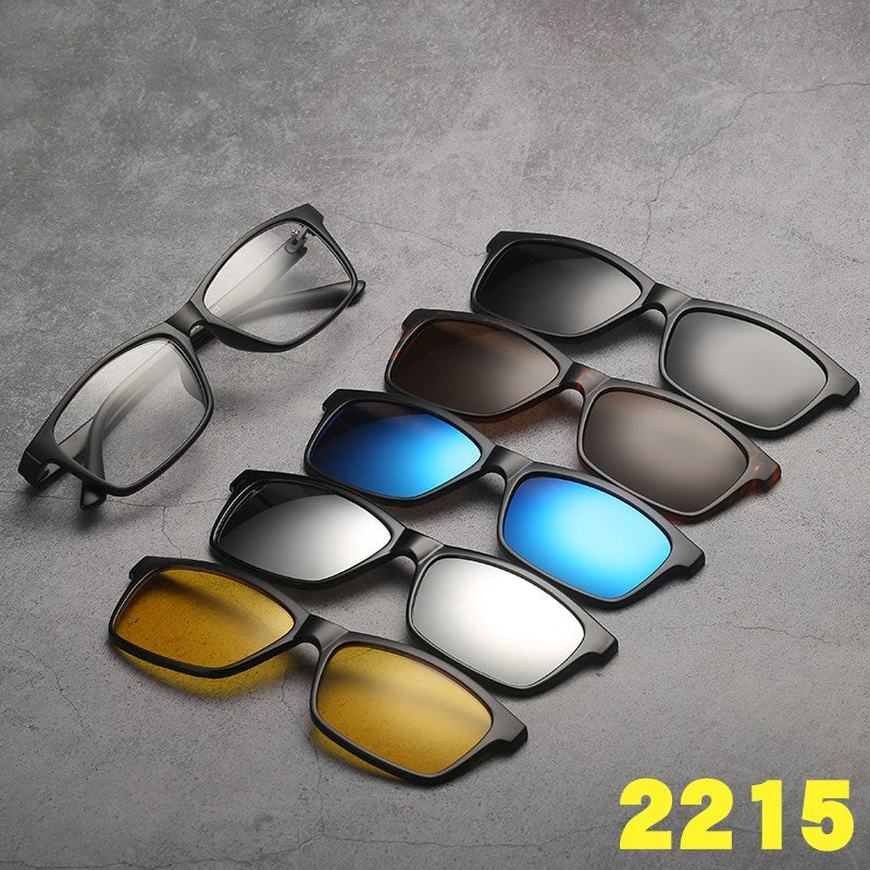 5 in 1 sunglasses  men magnetic sunglasses clip on glasses magnetic lens sunglasses