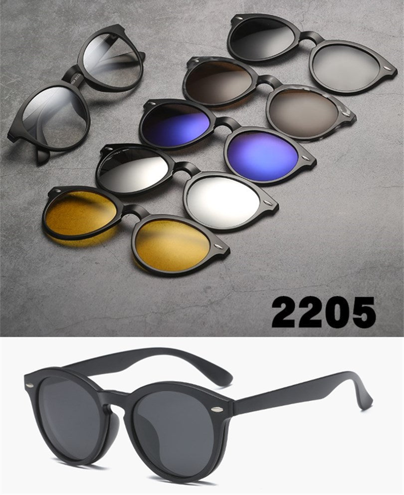 5 in 1 sunglasses  men magnetic sunglasses clip on glasses magnetic lens sunglasses