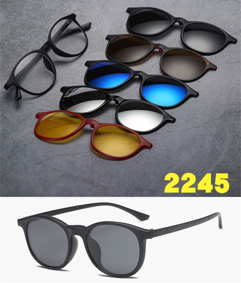 5 in 1 sunglasses  men magnetic sunglasses clip on glasses magnetic lens sunglasses