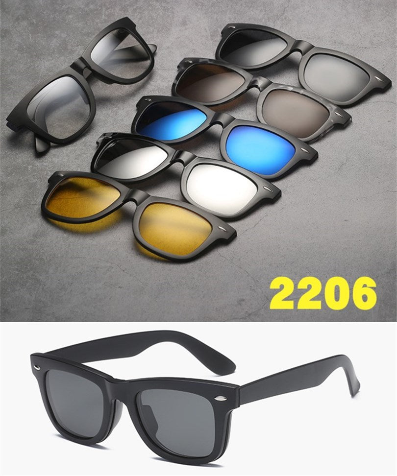 5 in 1 sunglasses  men magnetic sunglasses clip on glasses magnetic lens sunglasses