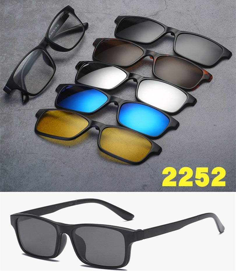 5 in 1 sunglasses  men magnetic sunglasses clip on glasses magnetic lens sunglasses