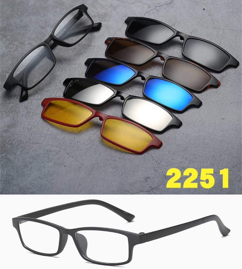 5 in 1 sunglasses  men magnetic sunglasses clip on glasses magnetic lens sunglasses