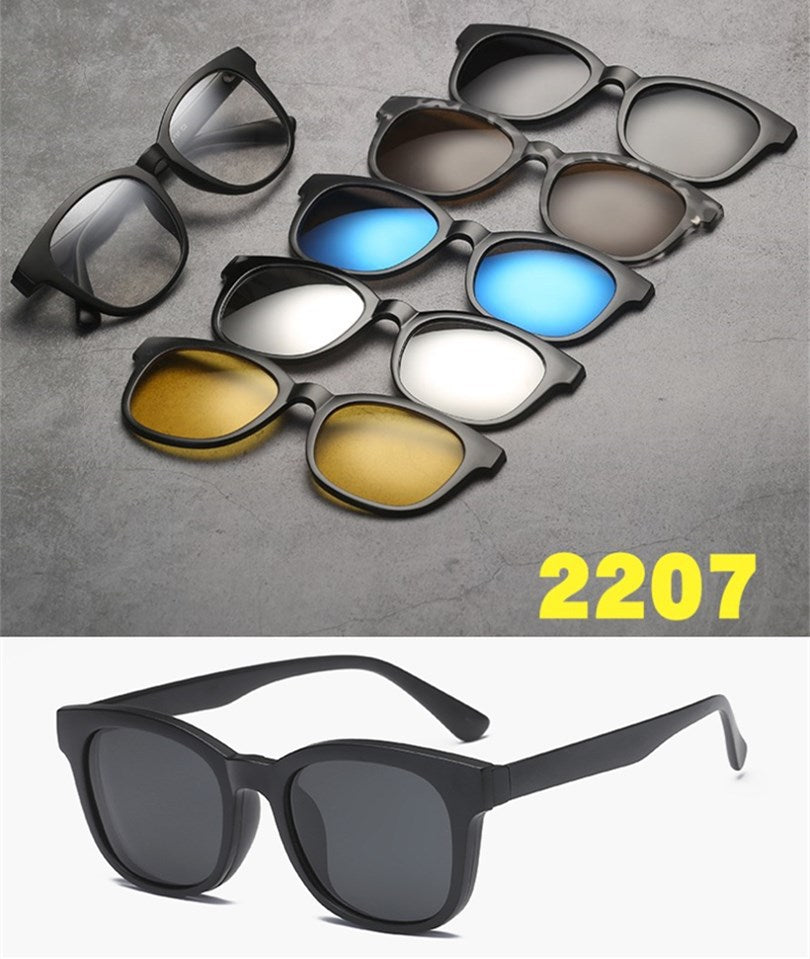 5 in 1 sunglasses  men magnetic sunglasses clip on glasses magnetic lens sunglasses