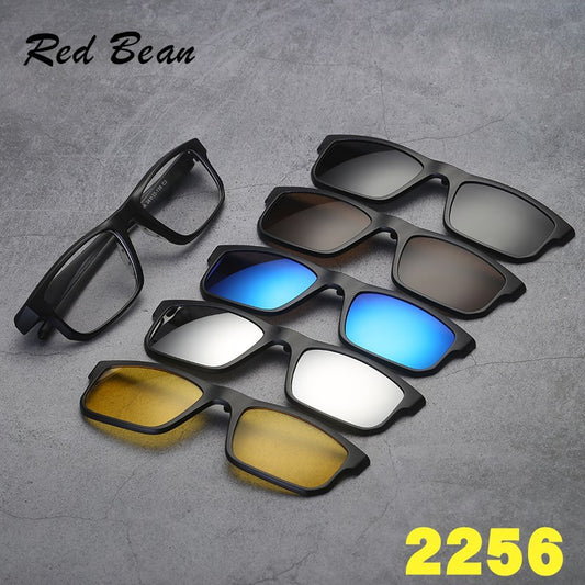 5 in 1 sunglasses  men magnetic sunglasses clip on glasses magnetic lens sunglasses