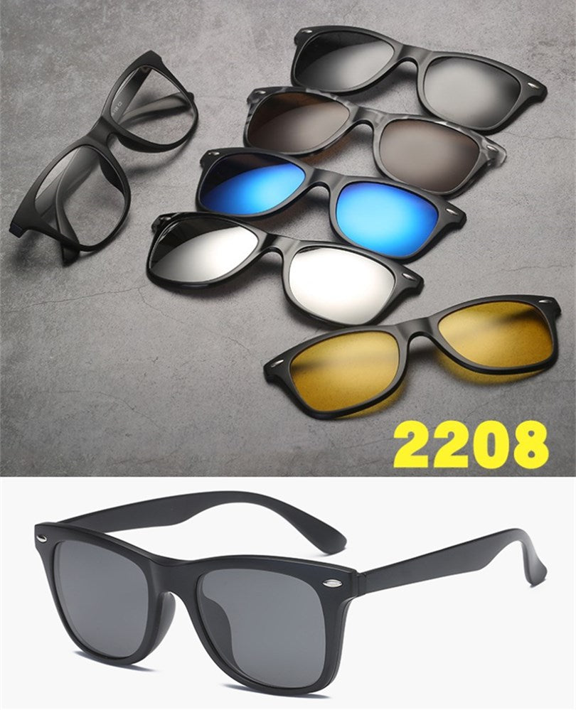 5 in 1 sunglasses  men magnetic sunglasses clip on glasses magnetic lens sunglasses