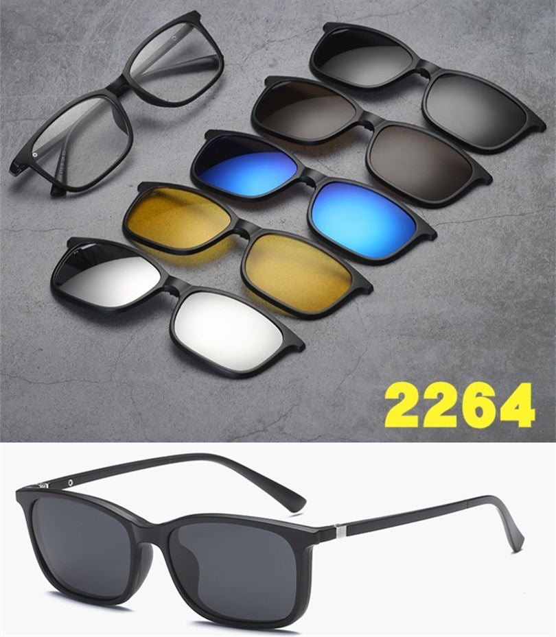 5 in 1 sunglasses  men magnetic sunglasses clip on glasses magnetic lens sunglasses