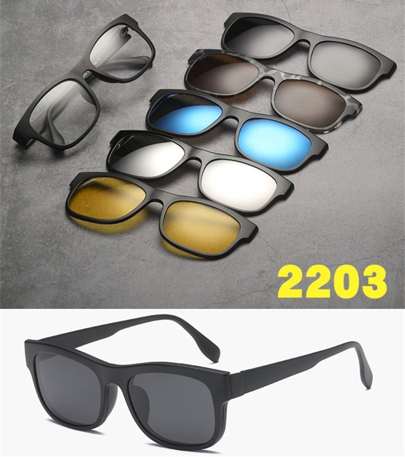5 in 1 sunglasses  men magnetic sunglasses clip on glasses magnetic lens sunglasses