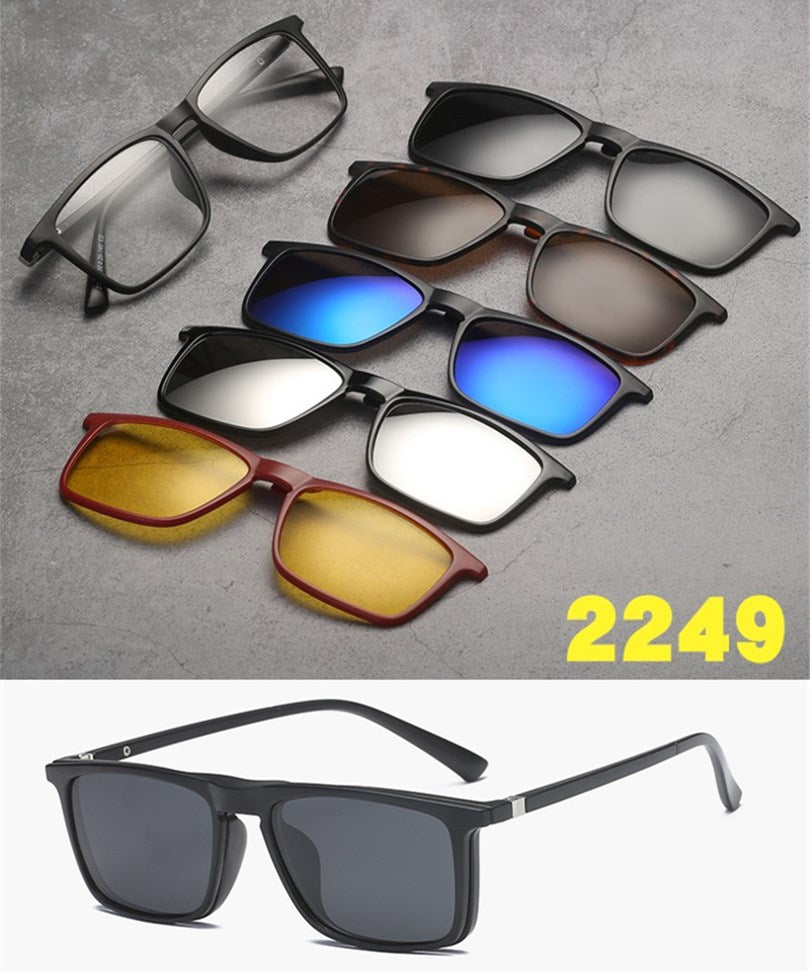 5 in 1 sunglasses  men magnetic sunglasses clip on glasses magnetic lens sunglasses