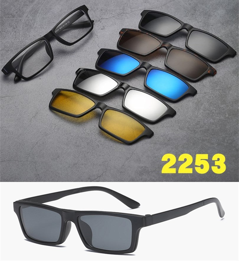 5 in 1 sunglasses  men magnetic sunglasses clip on glasses magnetic lens sunglasses