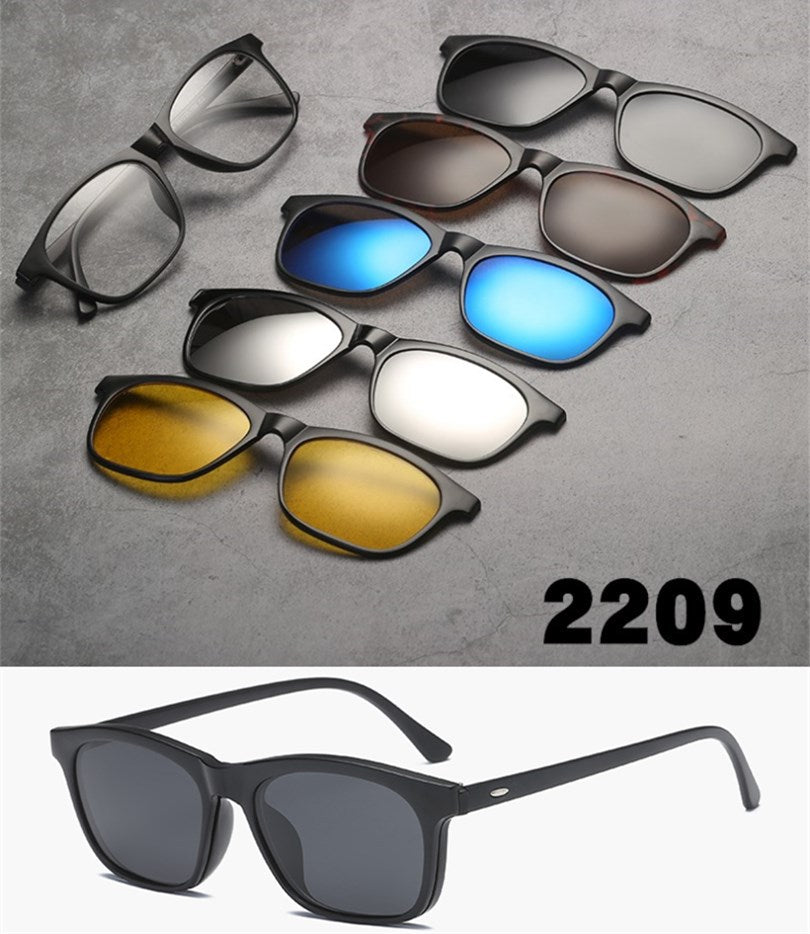 5 in 1 sunglasses  men magnetic sunglasses clip on glasses magnetic lens sunglasses