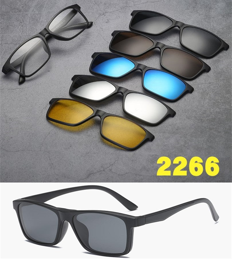 5 in 1 sunglasses  men magnetic sunglasses clip on glasses magnetic lens sunglasses