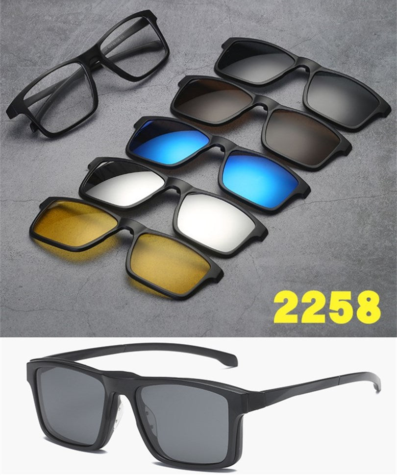 5 in 1 sunglasses  men magnetic sunglasses clip on glasses magnetic lens sunglasses