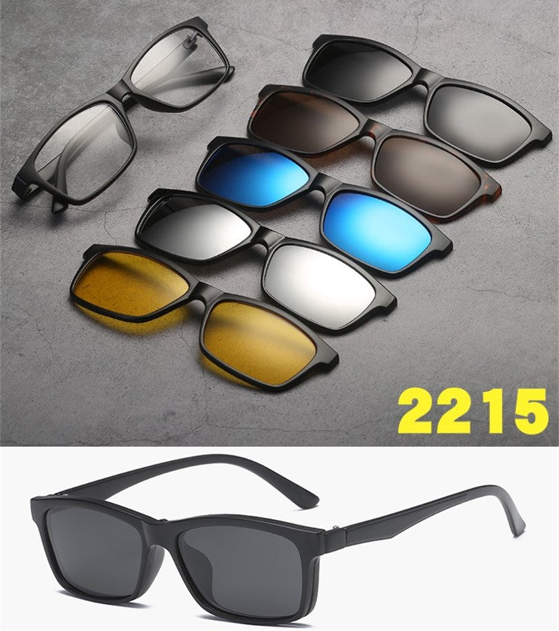 5 in 1 sunglasses  men magnetic sunglasses clip on glasses magnetic lens sunglasses