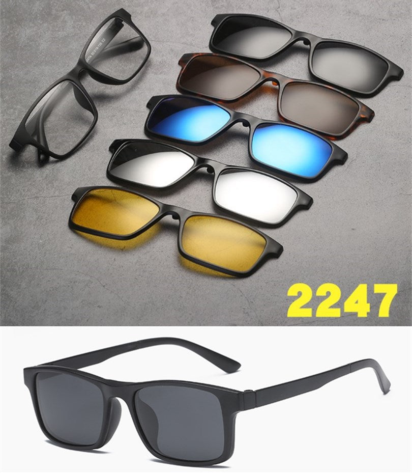 5 in 1 sunglasses  men magnetic sunglasses clip on glasses magnetic lens sunglasses