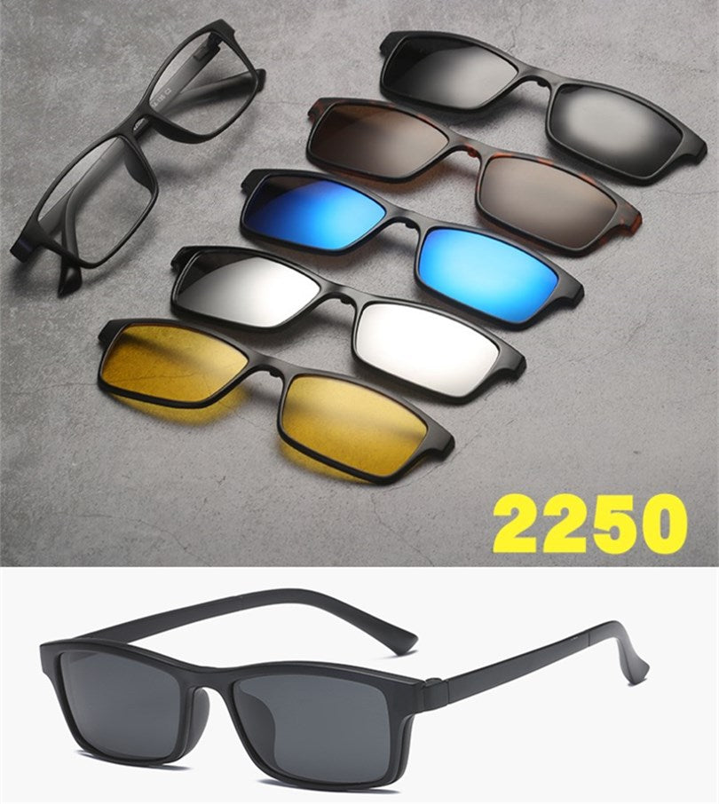 5 in 1 sunglasses  men magnetic sunglasses clip on glasses magnetic lens sunglasses