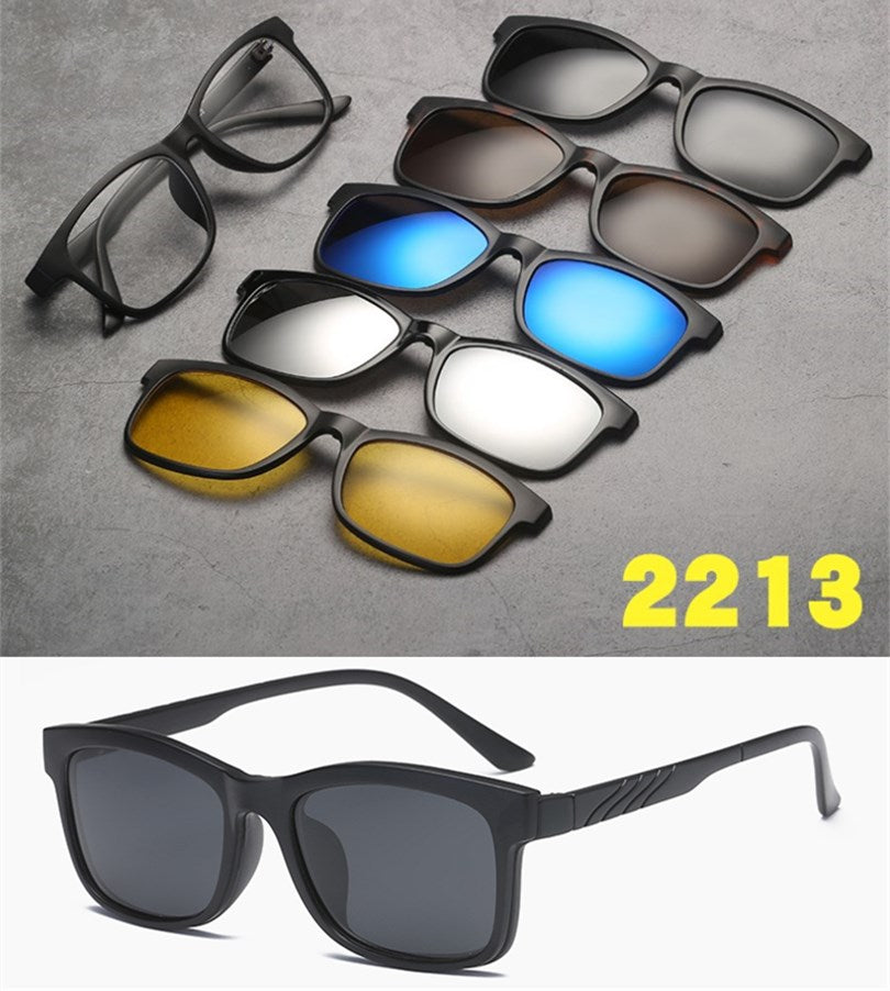 5 in 1 sunglasses  men magnetic sunglasses clip on glasses magnetic lens sunglasses