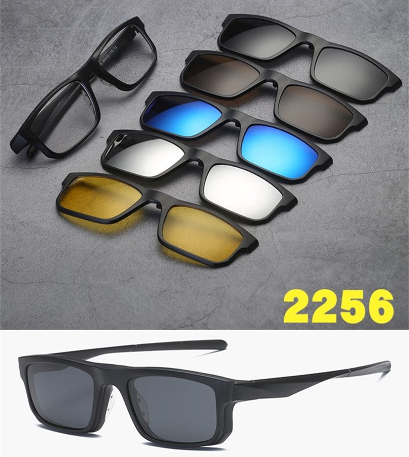5 in 1 sunglasses  men magnetic sunglasses clip on glasses magnetic lens sunglasses