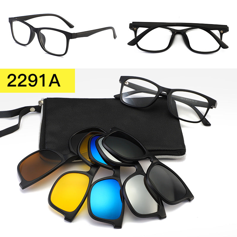 5 in 1 sunglasses  men magnetic sunglasses clip on glasses magnetic lens sunglasses