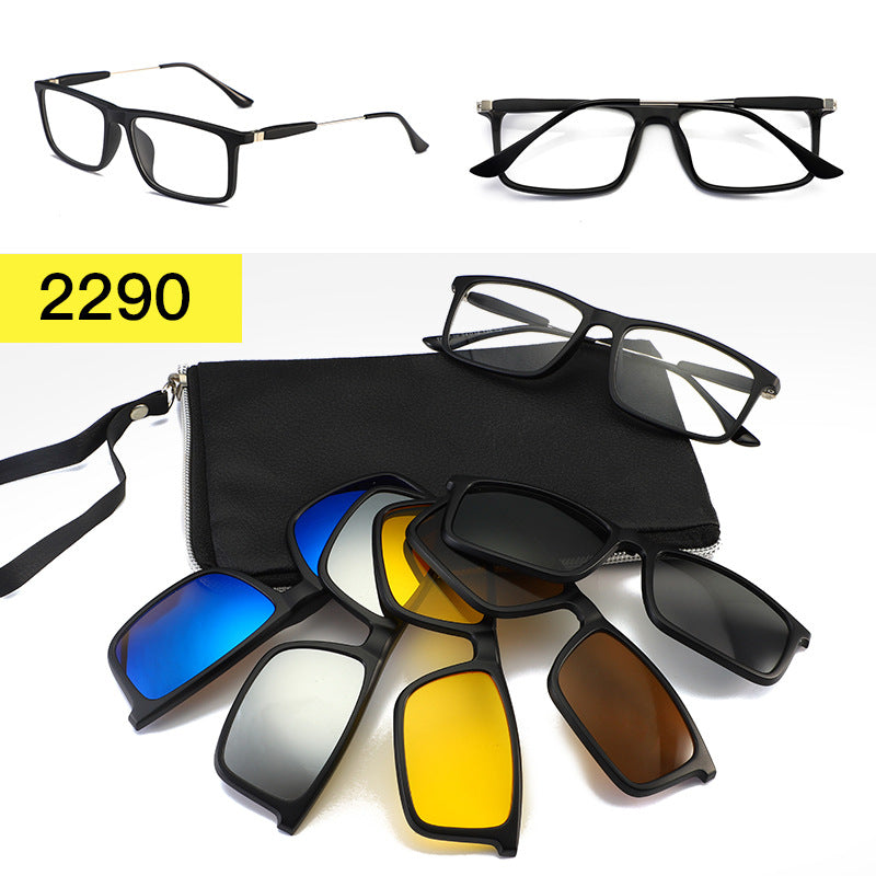 5 in 1 sunglasses  men magnetic sunglasses clip on glasses magnetic lens sunglasses