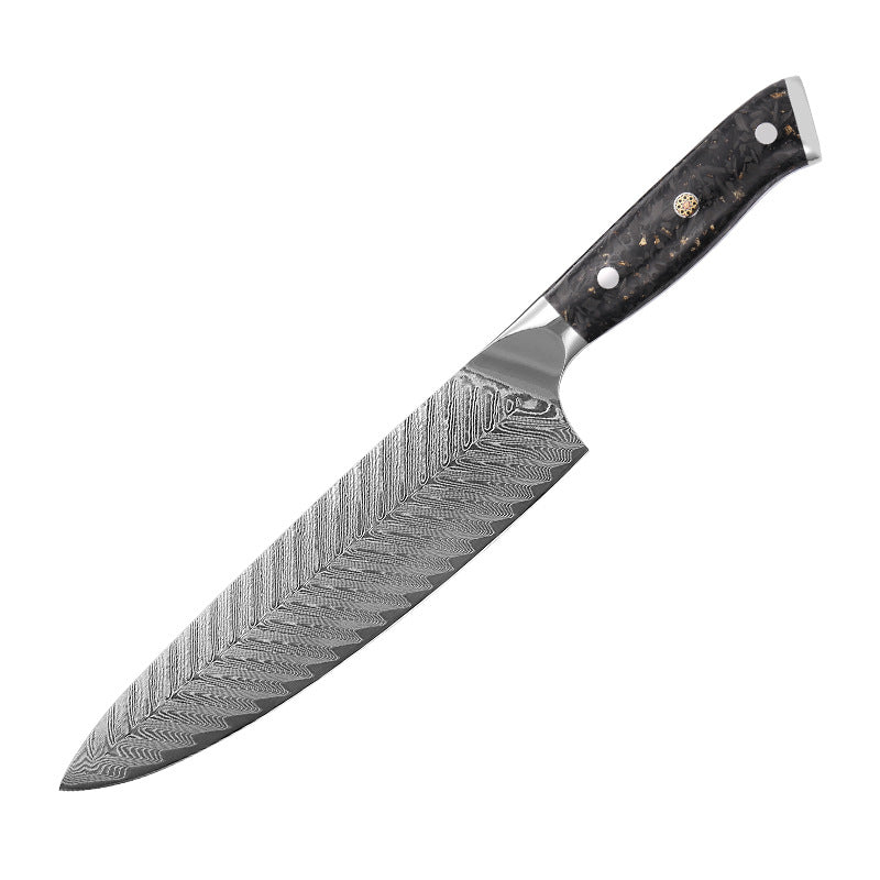 Cross-border gold foil carbon fiber handle VG10 Damascus steel kitchen knife Japanese chef knife fruit knife kitchen knife