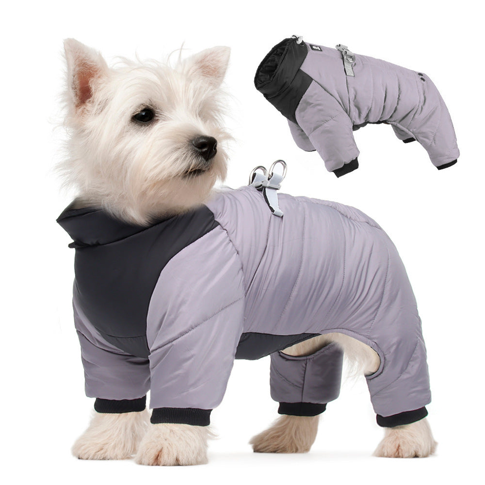 Cross-border winter warm dog clothes, fashionable pet cold protection dog cotton coat, outdoor thickened wholesale, large dogs