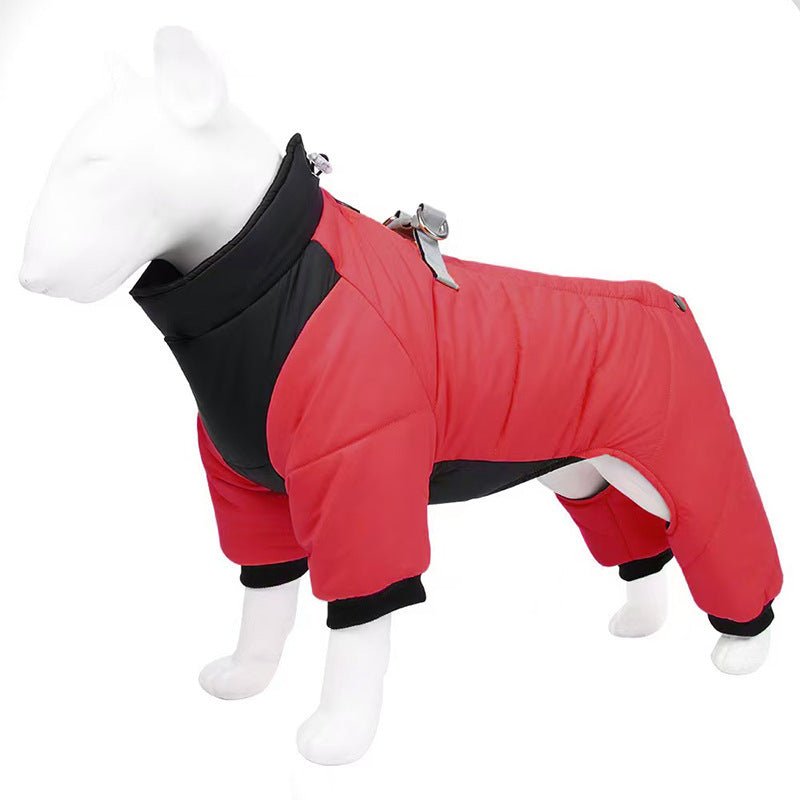 Cross-border winter warm dog clothes, fashionable pet cold protection dog cotton coat, outdoor thickened wholesale, large dogs