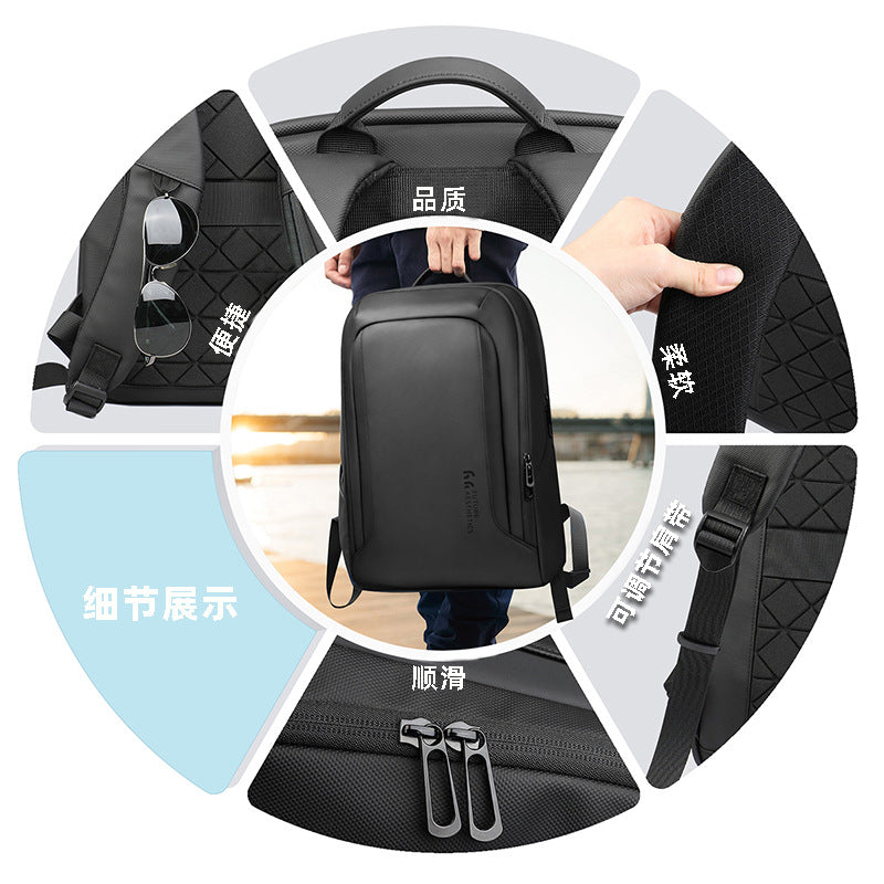 Cross-border business backpack for men, high-end backpack, large-capacity fashionable commuter computer bag, college student backpack for men