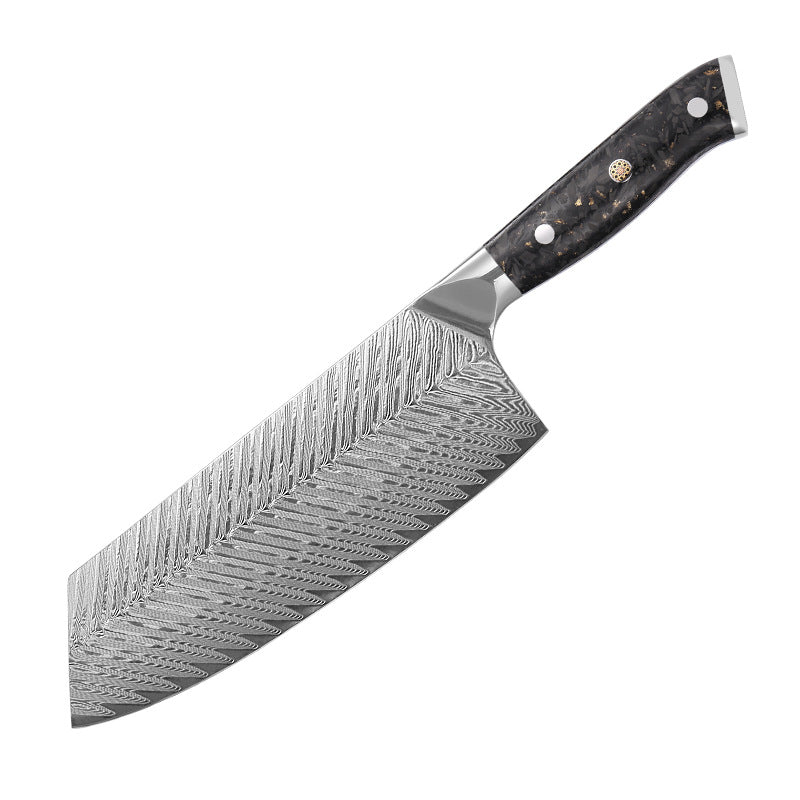 Cross-border gold foil carbon fiber handle VG10 Damascus steel kitchen knife Japanese chef knife fruit knife kitchen knife