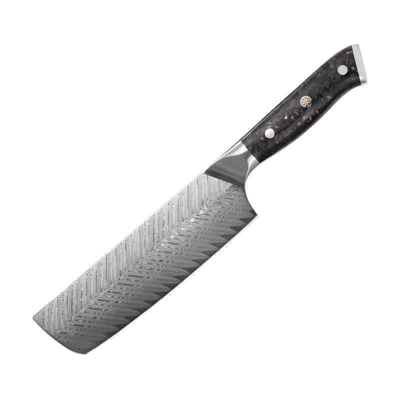 Cross-border gold foil carbon fiber handle VG10 Damascus steel kitchen knife Japanese chef knife fruit knife kitchen knife