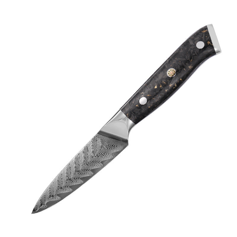 Cross-border gold foil carbon fiber handle VG10 Damascus steel kitchen knife Japanese chef knife fruit knife kitchen knife